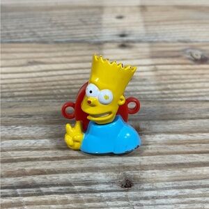 Bart Simpson 1990 Figure 20th Century FOX Cartoon TV Blue Shirt Rubber Back Toy
